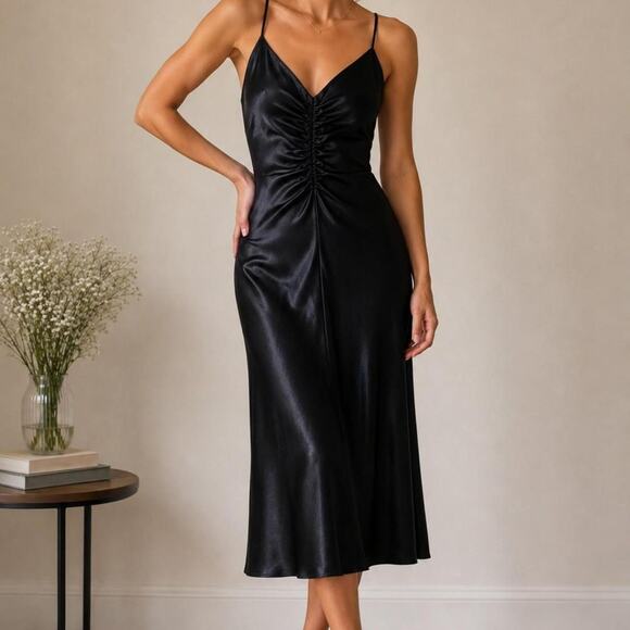 a new day Dresses & Skirts - A new day black satin dress